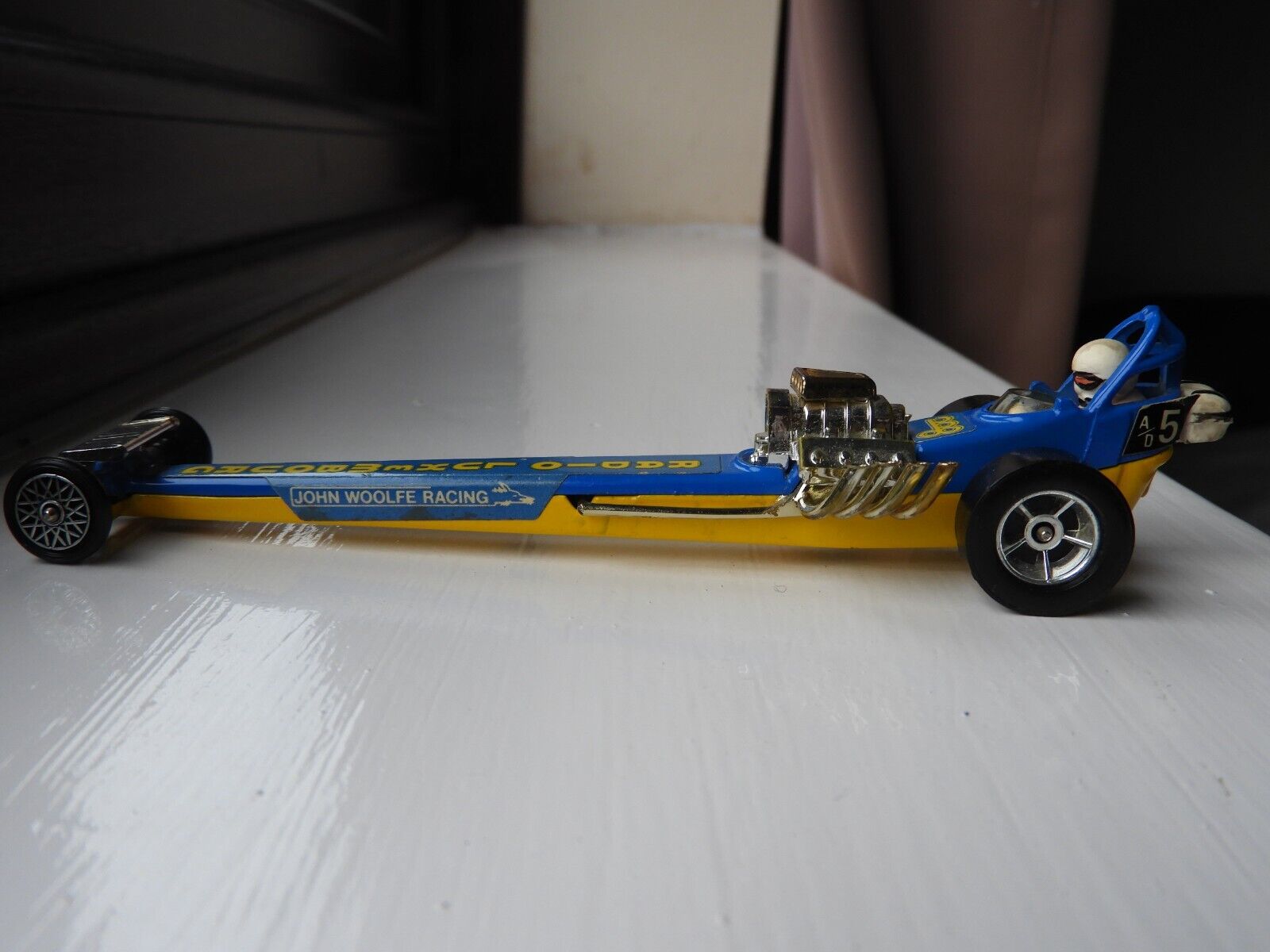 Corgi 162 Quartermaster Dragster with driver - nice condition Blue/yellow