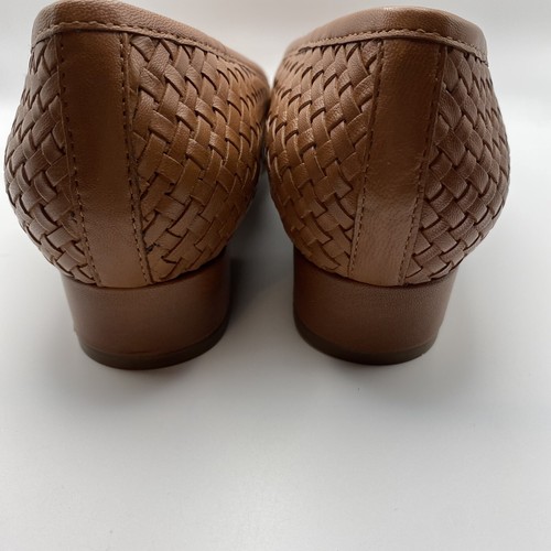 Trotters Women's Jade Pumps Size 8W Woven Leather Heels Slip On Shoes T2269 - Picture 3 of 7
