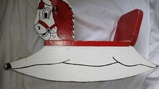 Vtg Toddler Childrens Wooden Rocking Horse Glider Toy Painted 6 "W 12" T 22" L