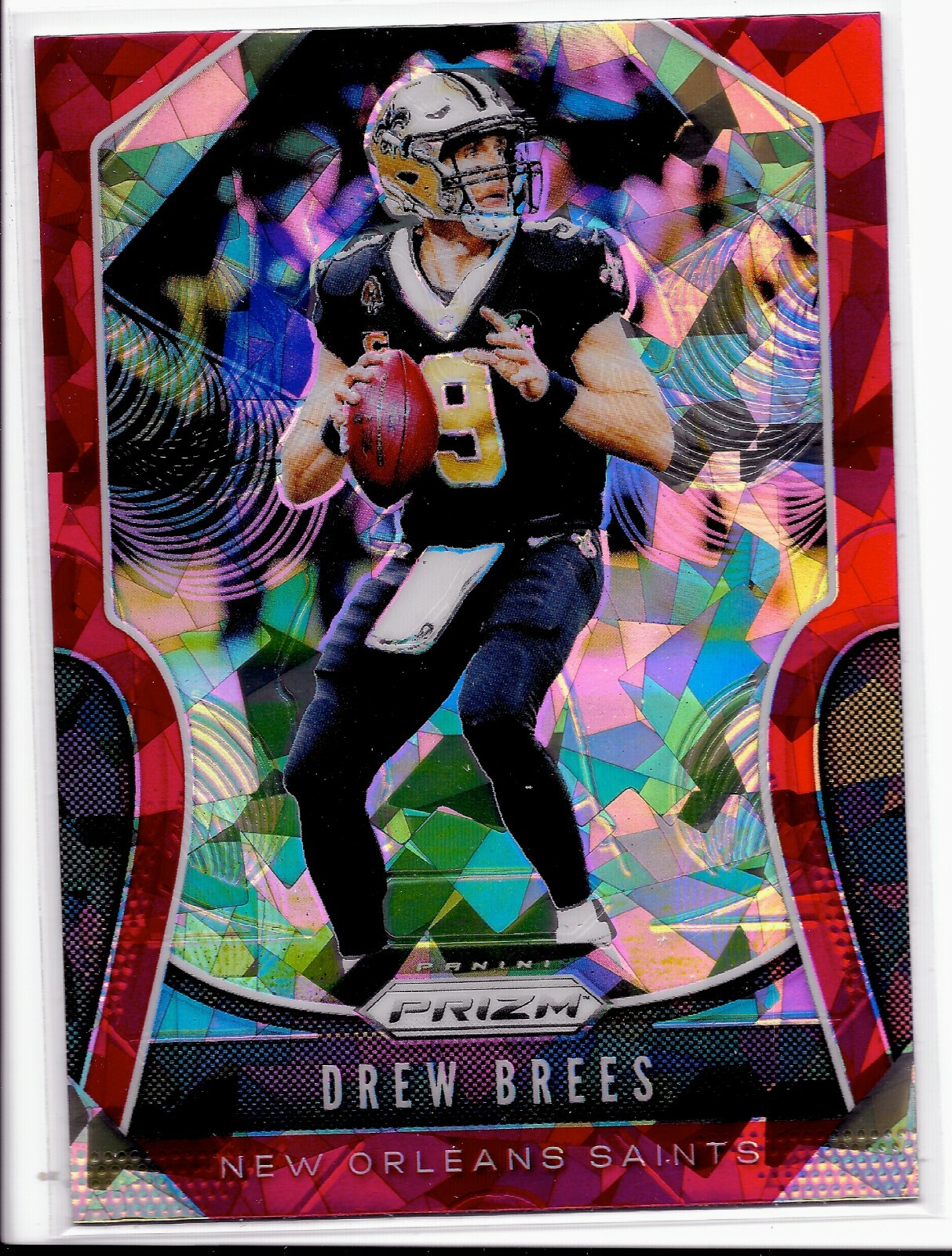 Drew Brees RED ICE PRIZM 2019 Prizm Football New Orleans Saints Card #186