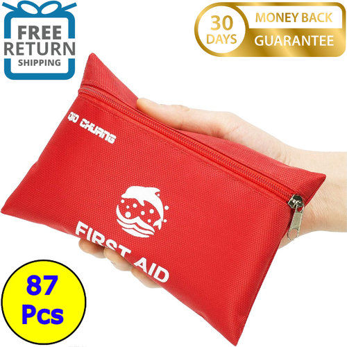 87 Pcs Small Travel First Aid Kit Emergency Home Car Camping Hiking Workplace US