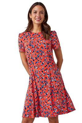 Roman Originals Panelled Ditsy Floral Print Dress for Women UK Ladies  UK