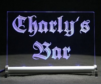 Textschild LED Leuchtschild mit Textgravur Schriftart Ihrer Wahl Top Geschenk