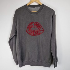 Anthropologie Oui Mon Cherie Slogan Grey Sweatshirt jumper Size M New sample