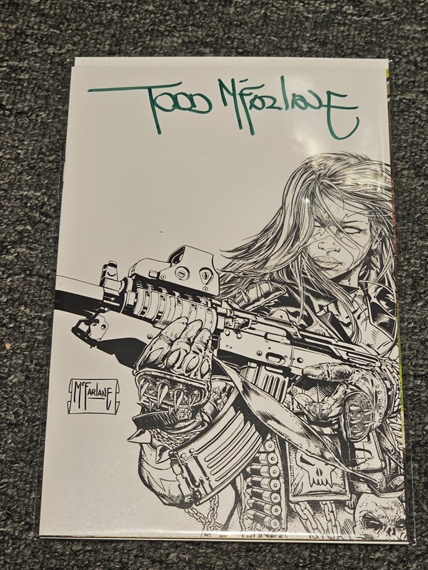 SHE SPAWN #1 1:250 SIGNED Todd McFarlane VIRGIN B/W Variant Cover!