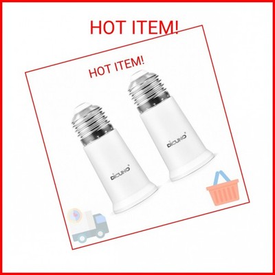 DiCUNO E26 Socket Extender, E26 Standard Medium Base Lamp Bulb Socket Adapter of