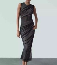 ZARA NE WOMAN SS23 BLACK CONTRAST TULLE DRESS Size M