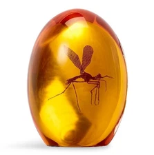 Jurassic Park Mosquito in Amber Resin Paperweight – 3 Inches Tall