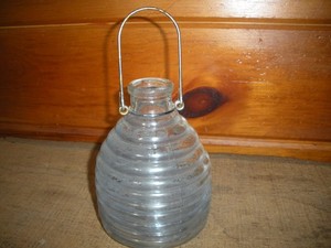 Vintage Glass FLY TRAP with Wire Bail