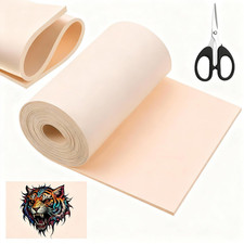 Double-Sided Silicone Tattoo Practice Skin Roll with Scissors, 148x6.3 Inch