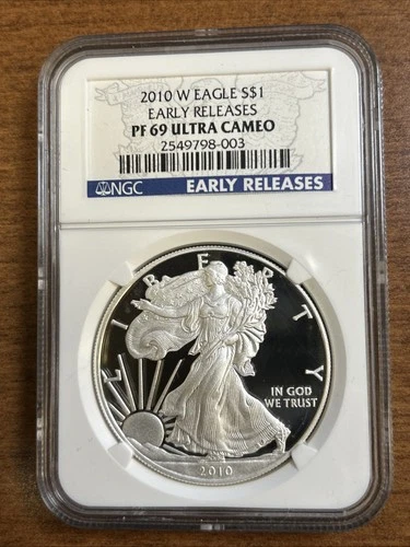 2010-W Proof $1 American Silver Eagle NGC PF69 Early Releases Blue Label