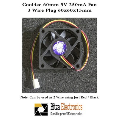 Cool4ce CFS6015-5-3 60mm 6cm 60mm x 60mm x 15mm Kühler Lüfter 5V 0,2A