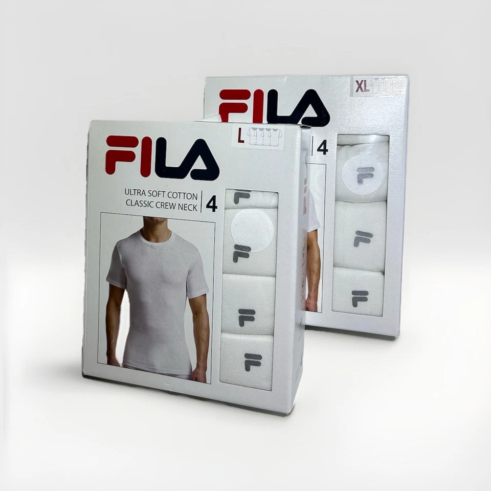 New FILA Men 4 Pack Cotton Crew Neck T-Shirts Ultra Soft Classic Tee Size M L XL - Image 2 of 4