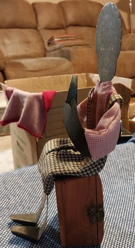 Vintage Tin And Wood Signed "Shadow Dancer"  An American Primitive - Image 3 of 4