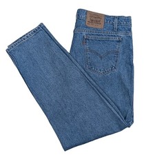 Vintage Blue Denim Levi's Jeans Orange Tab 90s Paper Tag Fits like 39 x 31