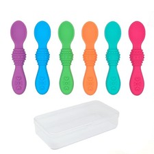 Silicone Baby Spoons  Travel Case Included  First Stage Infant Toddler Spoo...