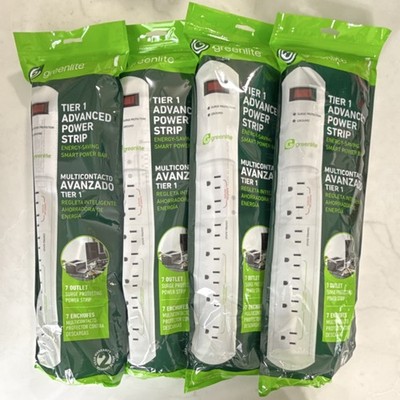 4pkGreenlite Advanced Power Strip7Outlet  Surge Protector Energy-Saving 6ftcable