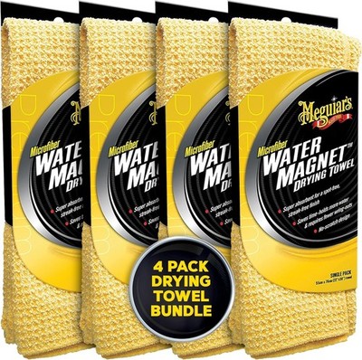 Meguiar's Microfiber Drying Towel, Scratch-Free Water Absorbent  4 Pack