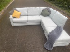Large grey L shape sofa bed, footstool storage DELIVERY AVAILABLE £320