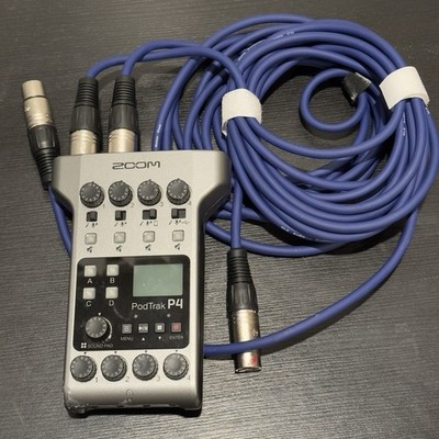 Zoom PodTrak P4 Portable Digital Recorder, 4 Mic Inputs, XLR, USB-C, SDXC