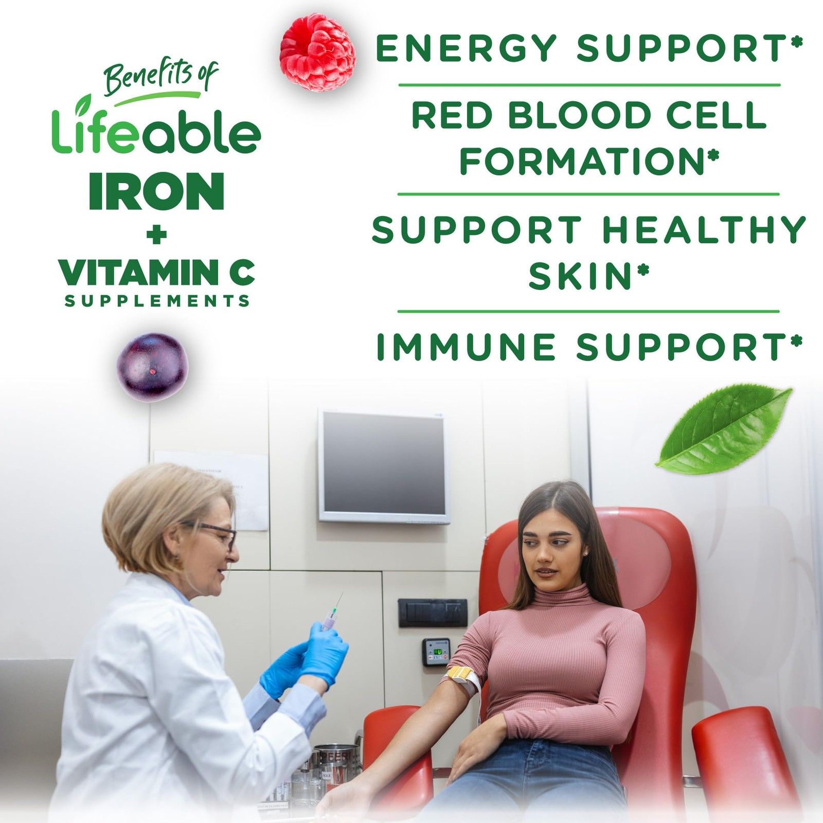 Iron Gummies | 20mg | with Vitamin C | Great Tasting Blood Builder Iron Suppl...
