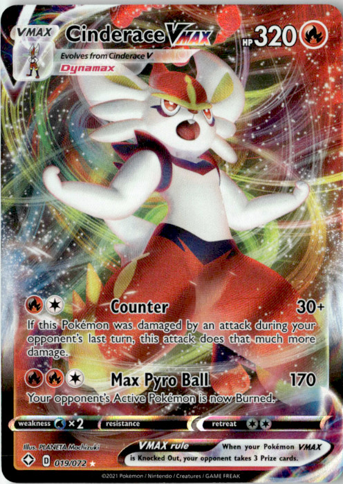 Cinderace VMAX Holo Ultra Rare Shining Fates 019/072 NM