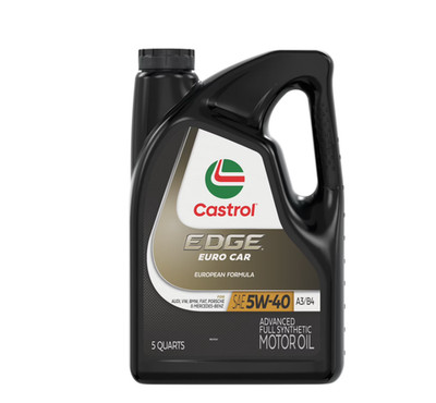 Castrol EDGE Euro 5W-40 A3/B4 Advanced Full Synthetic Motor Oil, 5 Quarts