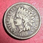 1860 US Copper Nickel Indian Head Cent! VF/XF Details! Old US Coin!