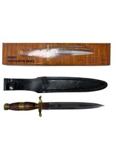 Collectible Fixed Blade Dagger Stainless Steel Blade Wood Handle w/ Sheath  Box