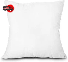18X18 Inch White Pillow Insert Medium Support Microfiber Polyester Filler