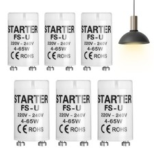 6Pcs Fluorescent Light Starter, 4-65W 220-240V, Compatible with LED/Fluorescent