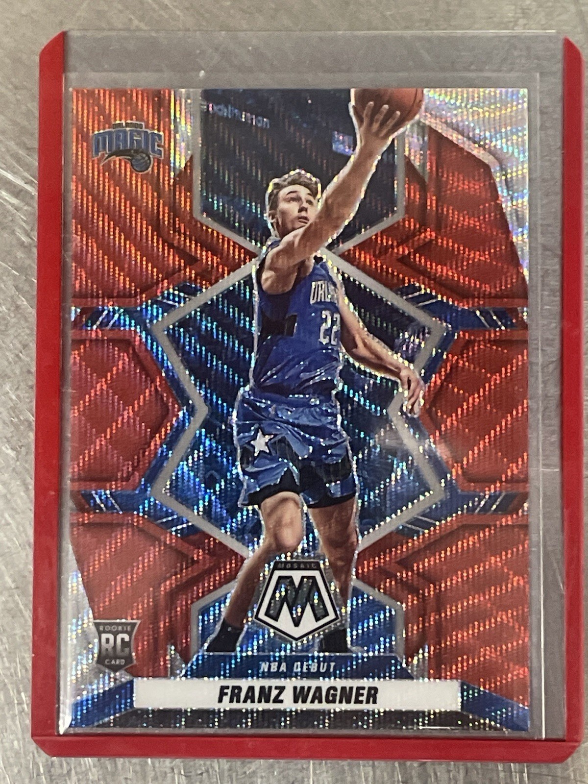 2021-22 Panini Mosaic - NBA Debut Franz Wagner #267 Red Wave Mosaic Prizm (RC)