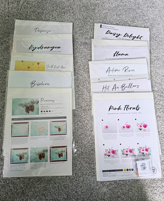 Let's Make Art Watercolor Tutorial Sheets by Sarah Cray, Animals, Lot of 10