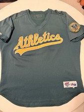 2001 Majestic Game Used Barry Zito Oakland Athletics Batting BP Jersey 48 XL