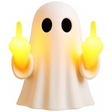 Halloween Ghost Middle Finger Wall Light, Funny LED Night Lamp Spooky Home Decor