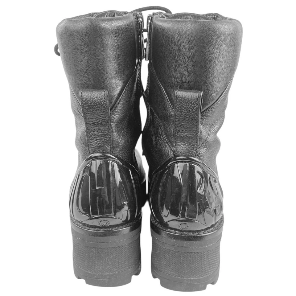 Michael Kors Khloe Women's Black Leather Lace Up Platform Combat Boots Size 6.5M - Image 3 of 4
