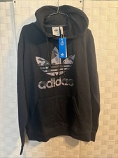 Adidas Trefoil Graphics Camo Infill Hoodie Men's Black Medium M NWT MSRP 70