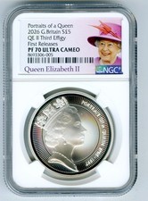 2026 GB S5PD 1 OZ SILVER PROOF NGC PF70 QEII PORTRAITS OF A QUEEN 3RD EFFIGY FR
