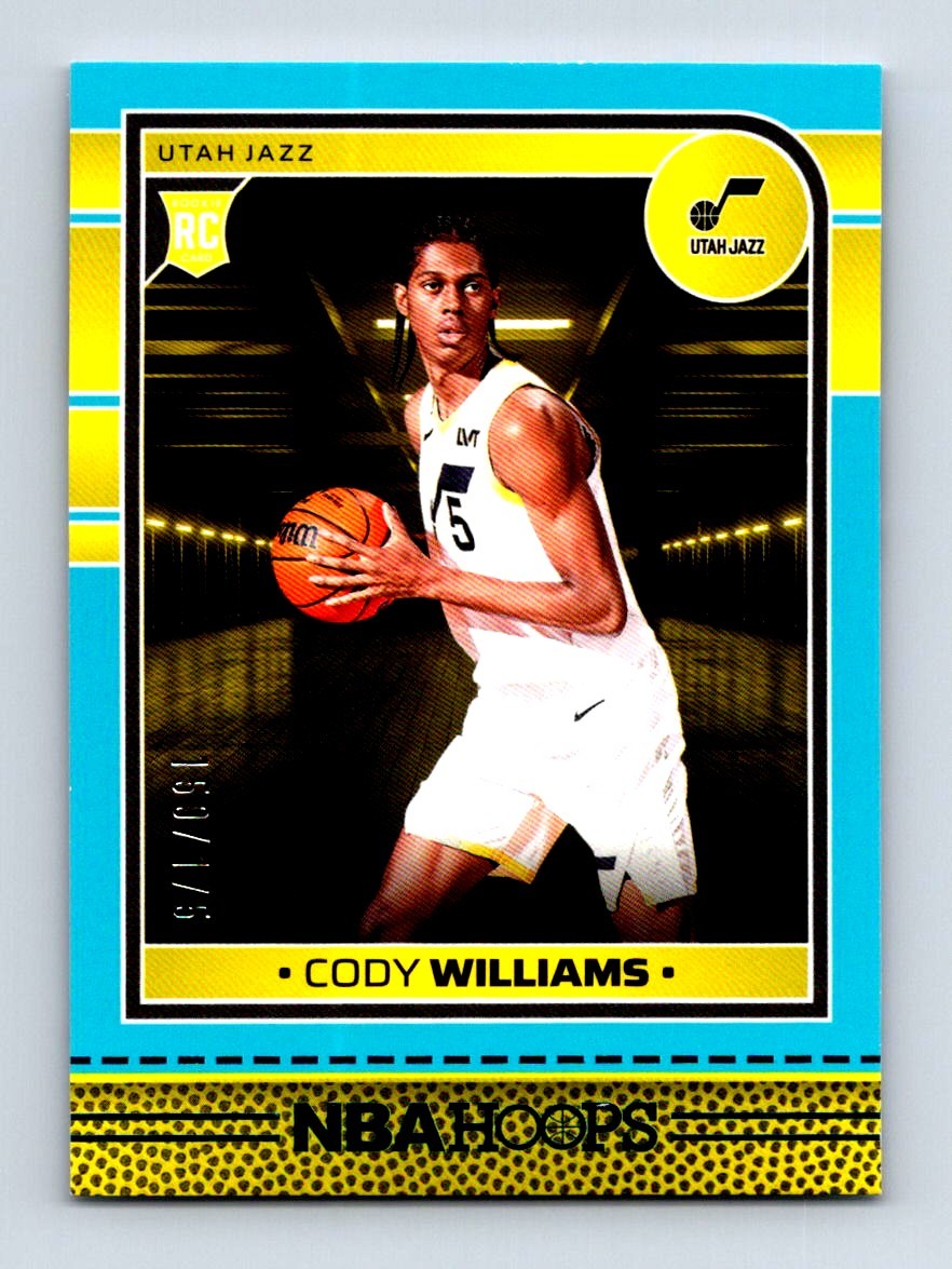 #240 2024-25 Hoops TEAL Cody Williams RC 153/175 Utah Jazz