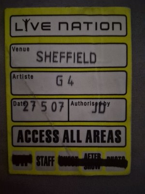 G4 Access All Areas Tour Pass From 2007 Great Condition