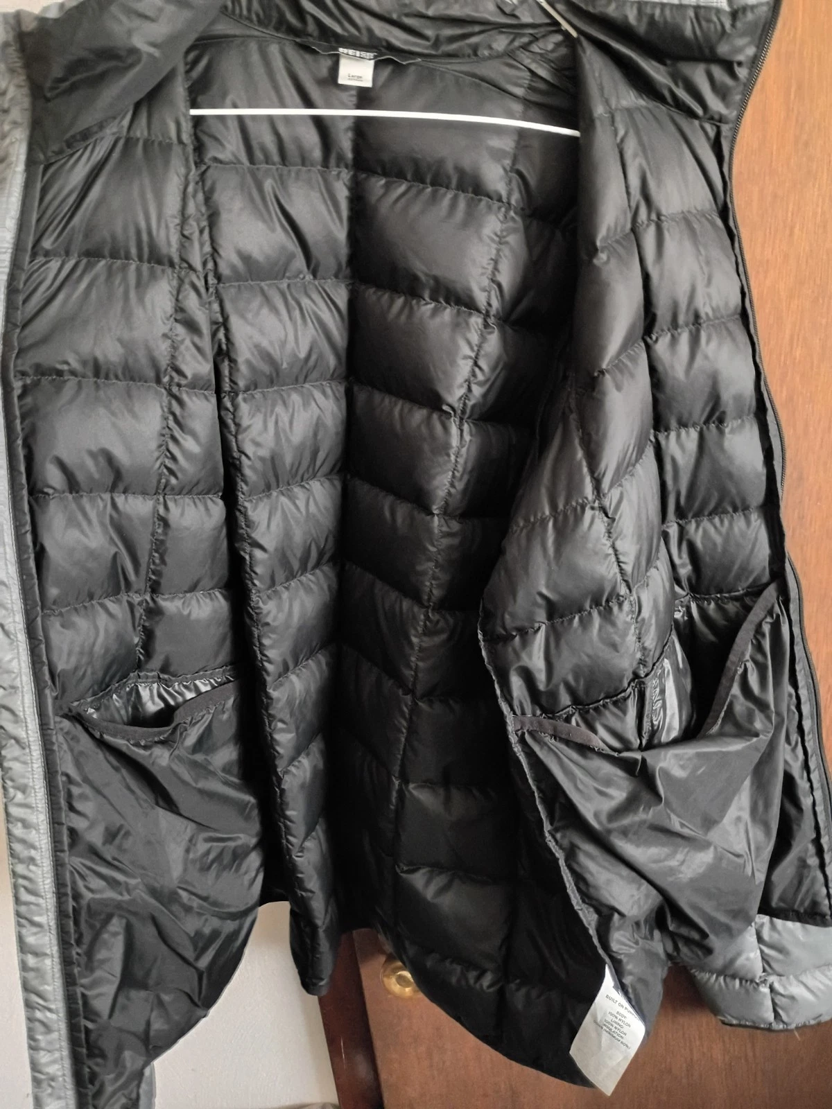 REI Co-op Down Jacket Black Mens XL 650-Fill Puffer Full Zip Lightweight 154167 - product detail image 3