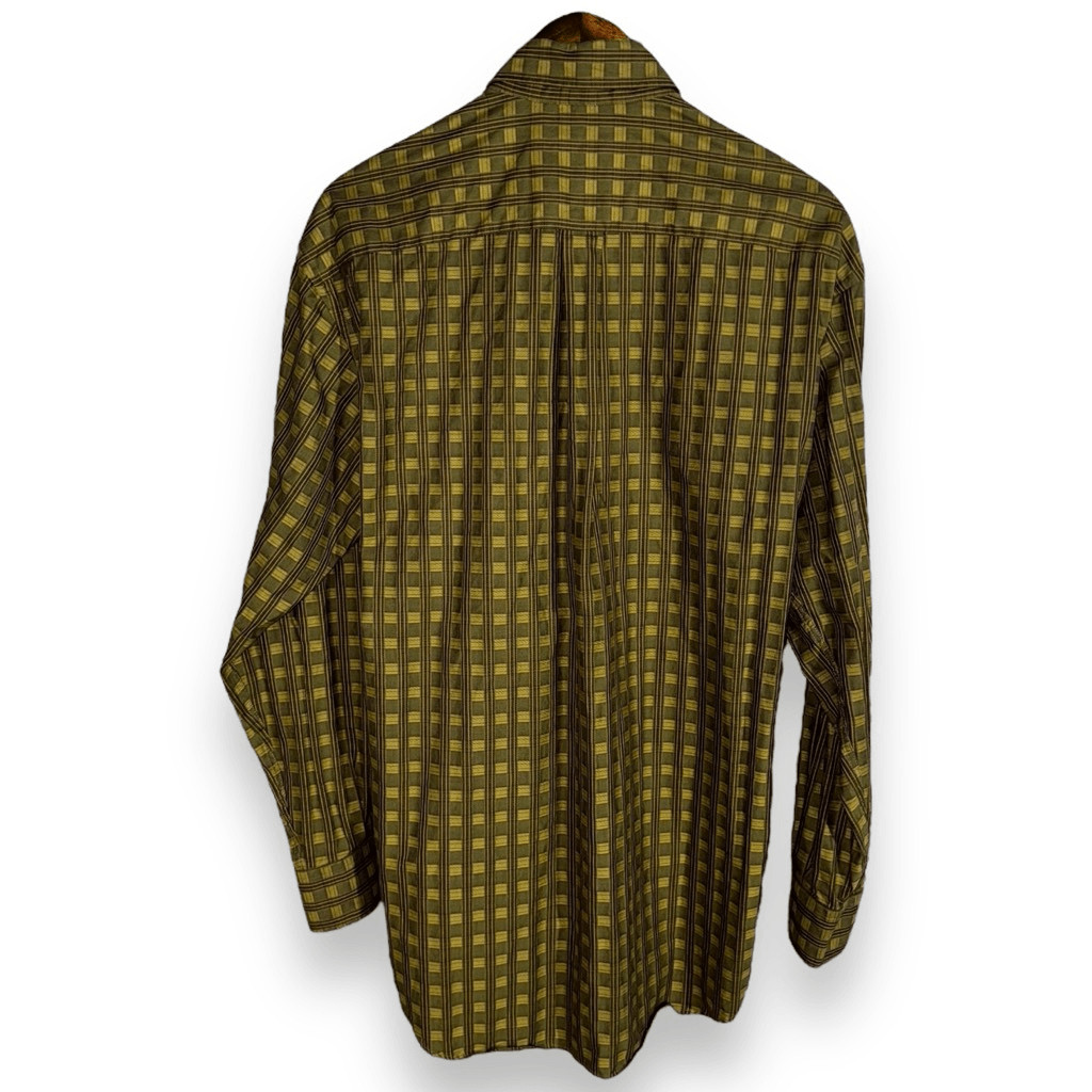 Robert Talbott Green Check Button Down Shirt Size… - image 8