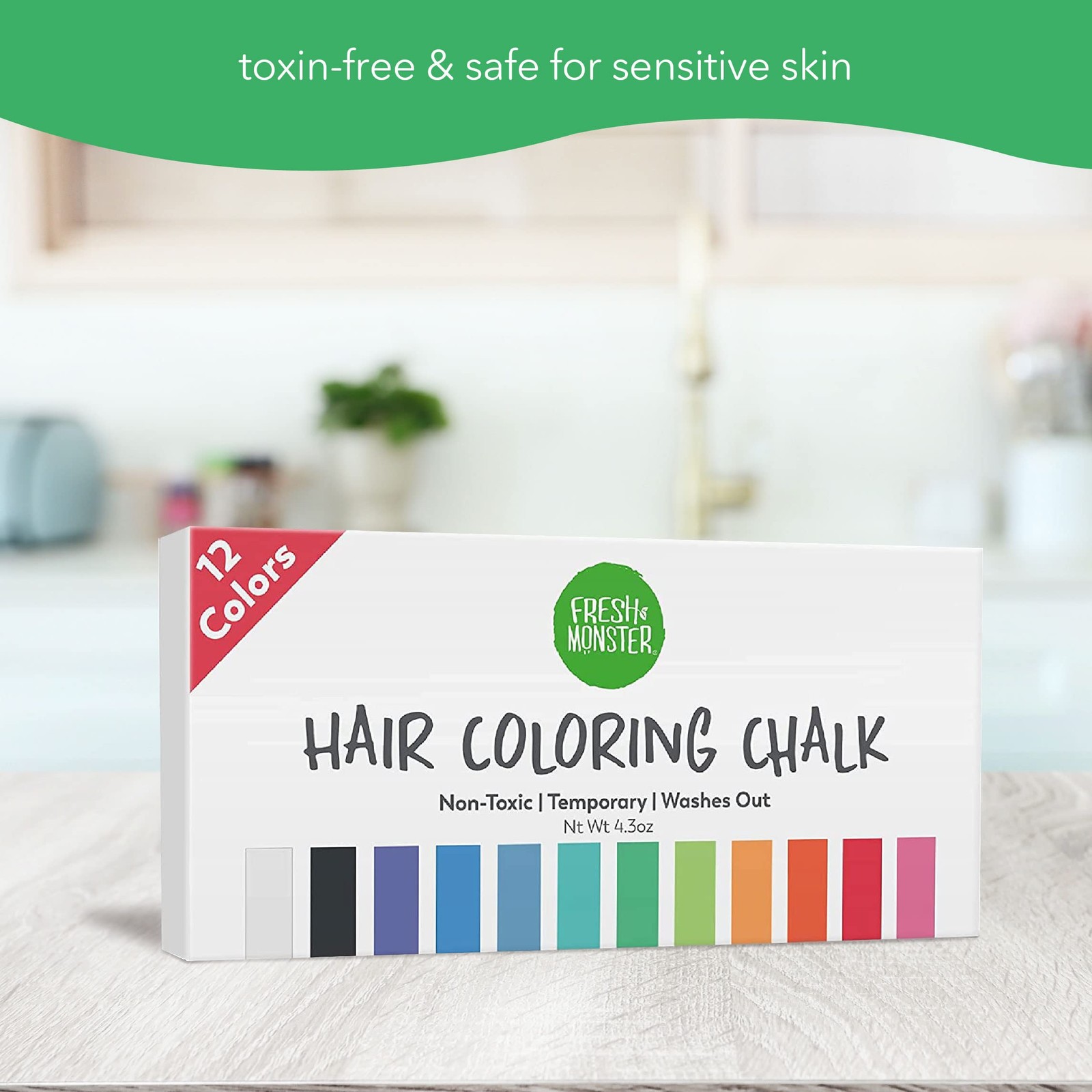 Temporary Hair Coloring Chalk 12 Bright Colors Washes Out Easily Girls and Bo...