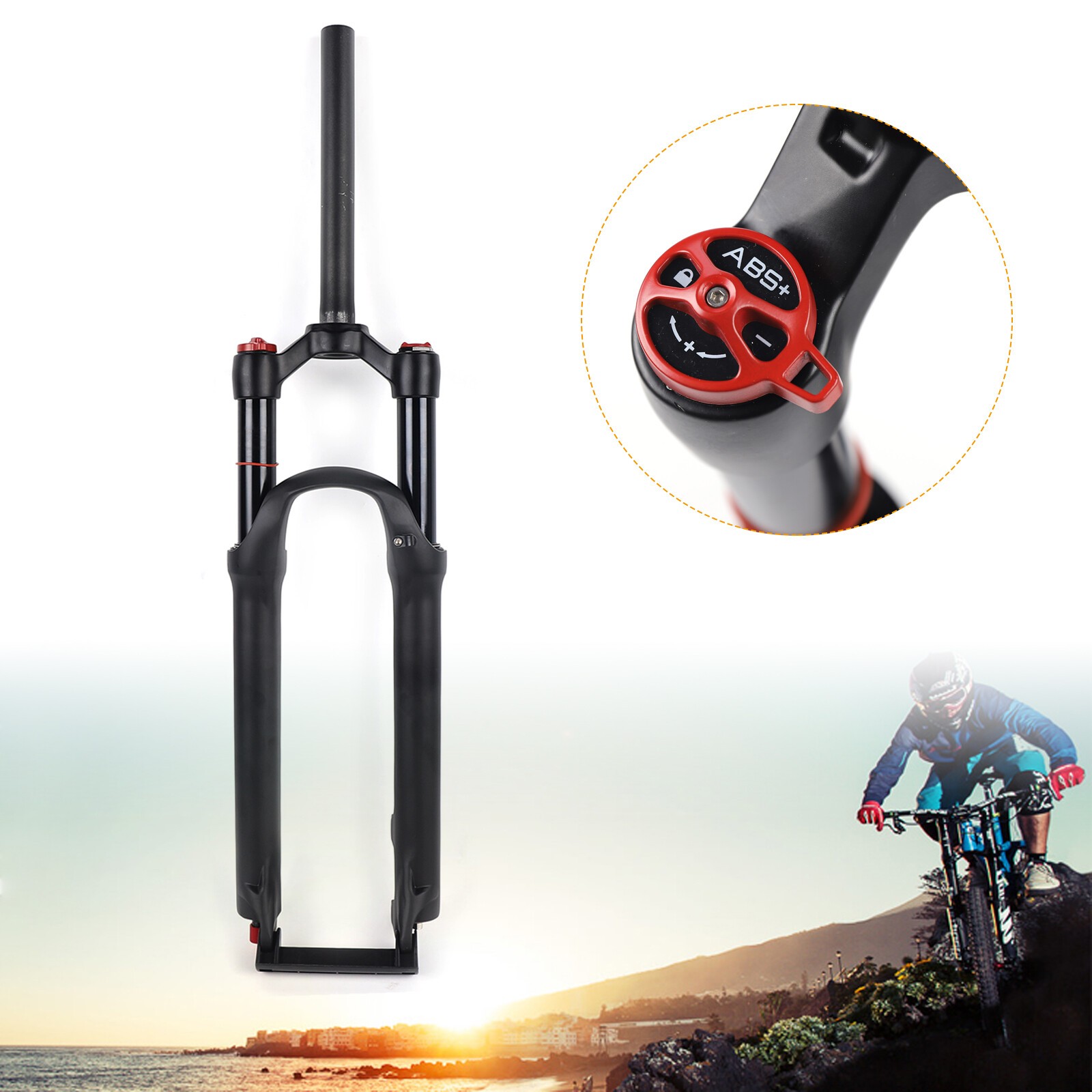 26-Inch Suspension Front Fork with Rebound Adjustment for Mountain Bikes