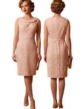 ELIE TAHARI Pale Pink Lace Eyelet Sheath Dress - Size 12