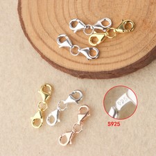 Fermoir double homard - Connecteur - Argent massif 925 - Plaqué or et rose