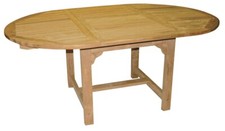Premium Teak Ausziehtisch oval Tisch Gartentisch Teakmöbel ausziehbar 180 cm