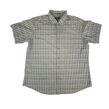 Eddie Bauer Shirt Mens XXL Green Wrinkle Resistant Classic Fit Button Up Short 