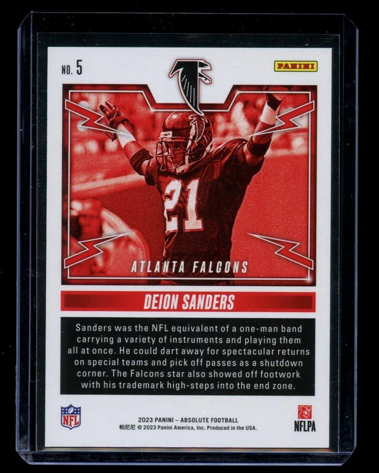 2023 Panini Absolute Deion Sanders /50 Blue Rock Out Atlanta Falcons - Image 2 of 2