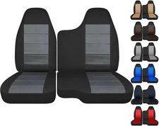 Fits Chevy Colorado 60-40 Front Bench Seat Cover 2004 to 2012  Black Charcoal